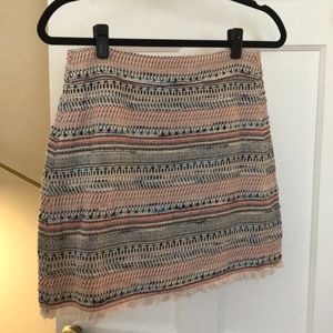 Boho stitch mini-skirt with back zip (lined)